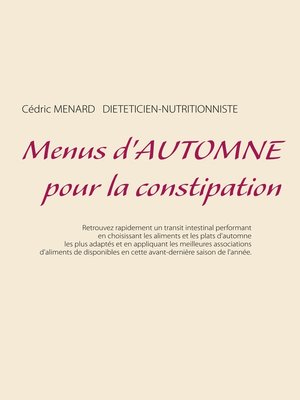 cover image of Menus d'automne pour la constipation